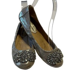 Antonio Melani Silver Sparkly Ballet Flats  7